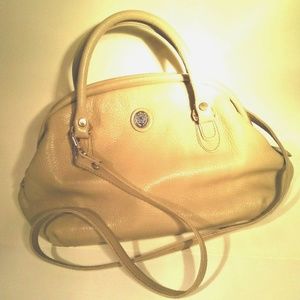 Liz Claiborne Pebble Leather Beige Crossbody Bag